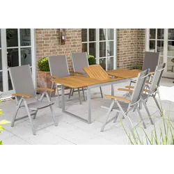 Gartensessel Naxos Holz/Metall/Textil klappbar