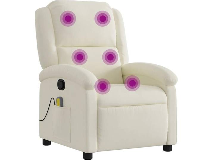 vidaXL Massagesessel Creme Samt