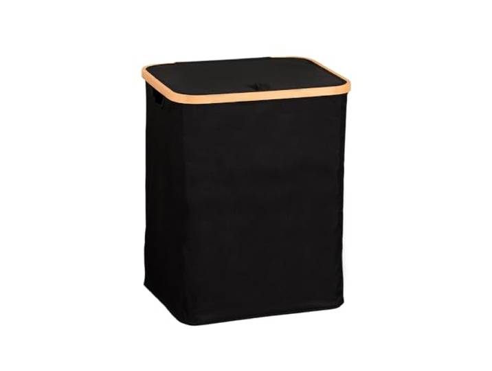 KESPER Panier à linge\, matériau: bambou\, polyester\, dimensions: 41x33x51cm\, Couleur: noir\, marron 19594