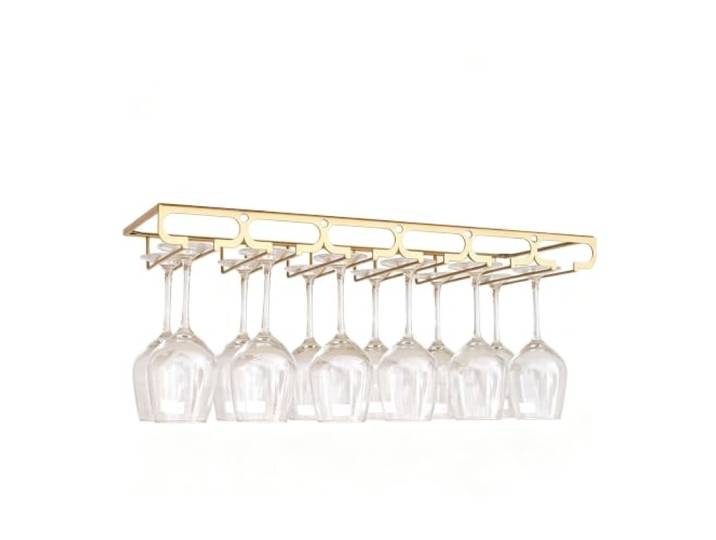Failjierue Weinglasregal unter dem umgedrehten Regal des Schranks 1 Packung Metall-Organizer aus Edelstahl für Stielgläser für Bar, Küche, Zuhause und Veranstaltungen(Gold,60x23x5cm)