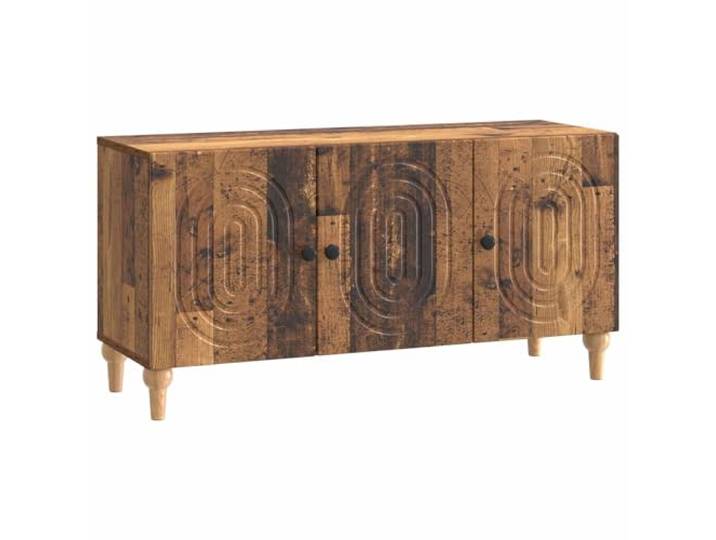 KUPTYERFG TV Board Altholz Optik Lowboard Fernsehtisch 99x34,5x50 cm Kompakter TV-Schrank fürs Wohnzimmer und Schlafzimmer mit 3 Schwenktüren, stabilen Stahlgriffen und 60 kg Belastbarkeit.