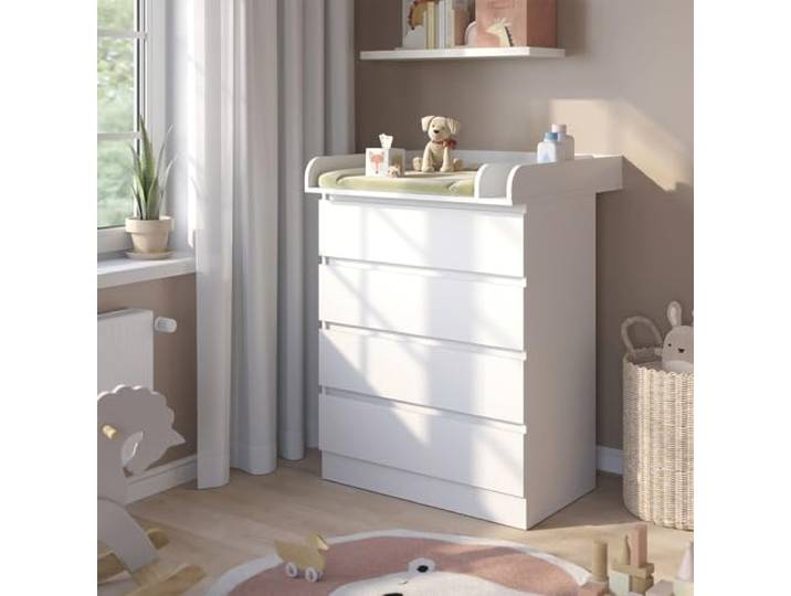 Vitalispa Wickelkommode Emmi , Weiß 80 x 111.6 cm mit 4 Schubladen