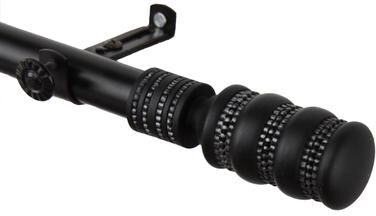 InStyleDesign Black Cork Adjustable Curtain Rod and Finial Set