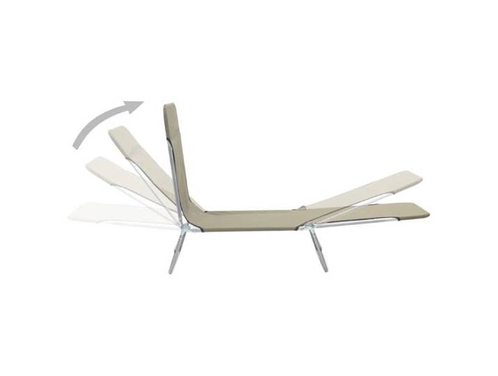 Lot de 2 Chaises longues GGK pliables Acier et tissu Taupe GG85