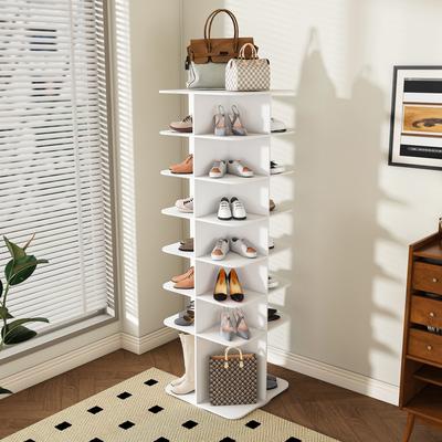 Aura American Design 7-Tier Shoe Tower Spinning Storage Fits 28 Pairs of Shoes
