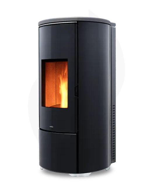 Nobis Pellet-thermoven model H12 met V-vormige glazen ruit