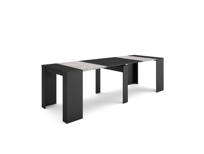 Skraut Home - Table console extensible - 260 - Pour 12 personnes - Noirs
