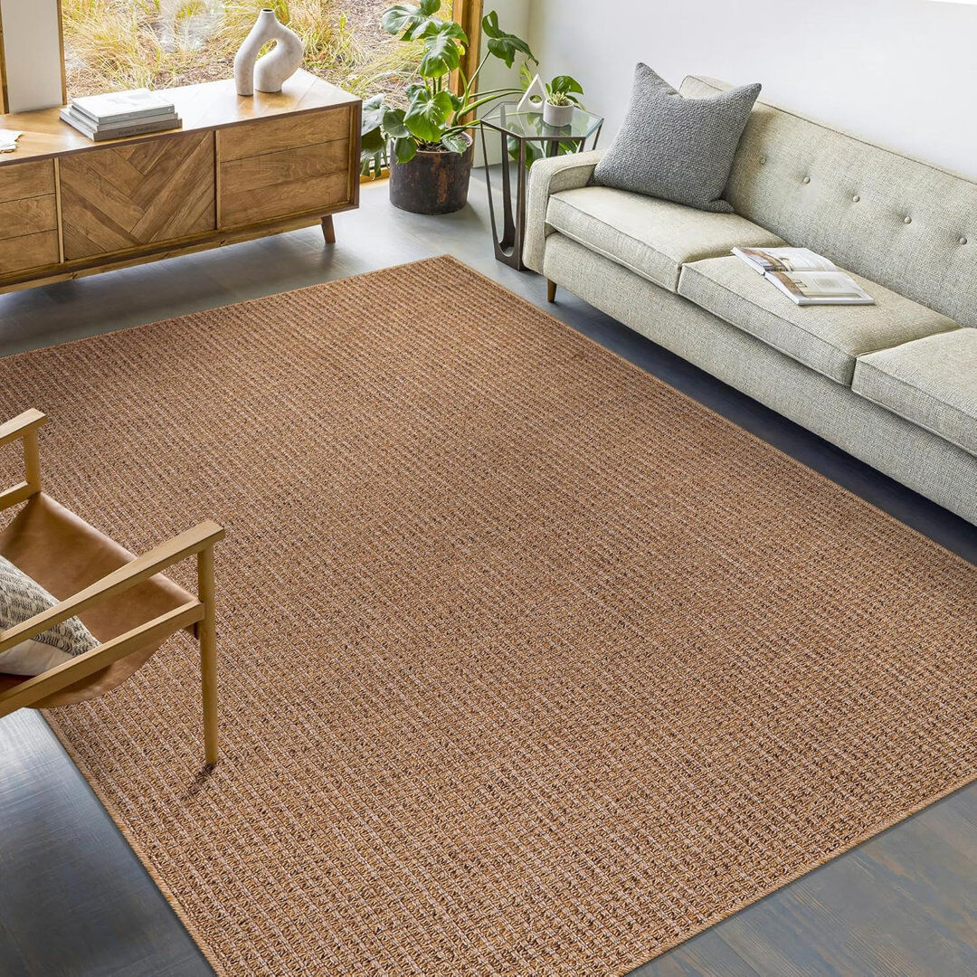 NETLINE HOME Non Slip Area Rugs Washable Carpet Pad Entryway Rug Weather Resistant Indoor and Outdoor Use 5004 Beige Rectangle 200 x 290 cm