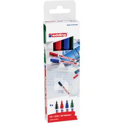 Edding EDDING - 8400 CD-Marker farbsortiert 0.5 - 1.0 mm 4 St. 4-8400-4-2 CD/DVD Marker Schwarz, Grün, Rot, Blau 0.5 mm, 1 mm