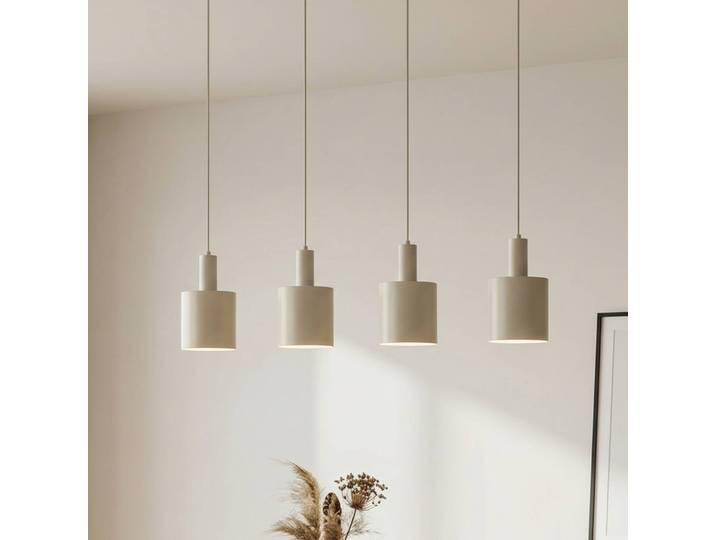 Hanglamp Ovelia, dimbaar, crème / amber, Keuken, metaal, Modern, hanglamp