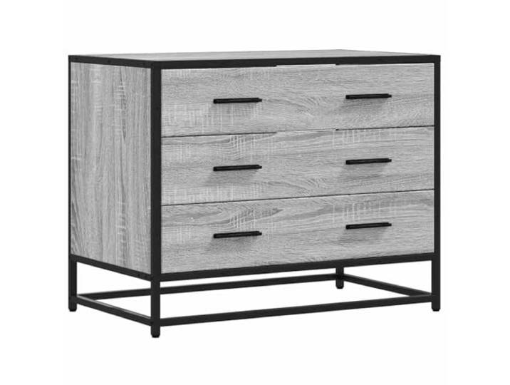 LMTYOENFG Schubladenschrank Grau Sonoma 70x41x56 cm Holzwerkstoff 3 geräumige Schubladen bieten Platz für Schlafzimmer und Wohnzimmer. Robustes Metallgestell trägt bis zu 60 kg.