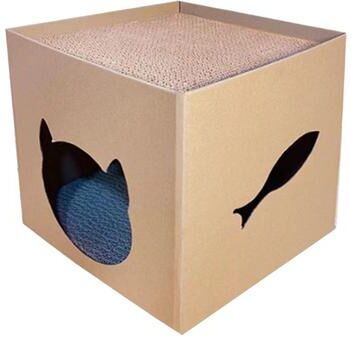 Uplift Picks Foldable Cardboard Cat House Scratching Board With Corrugated Pads For Cozy Hideout Foldable Cardboard Cat House Scratching Board With Corrugated Pads For Cozy Hideout