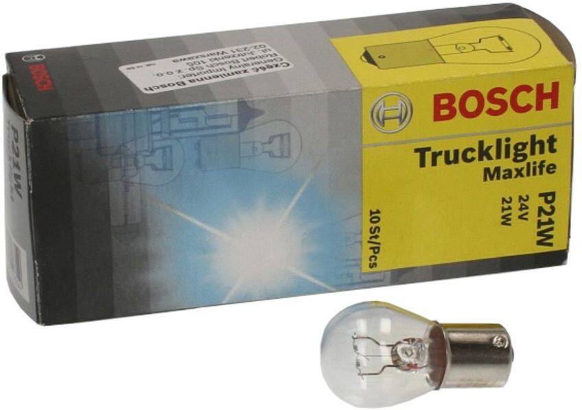 Bosch Lampada a incandescenza Trucklight Maxlife P21W 21W 24V, 10 Pezzo