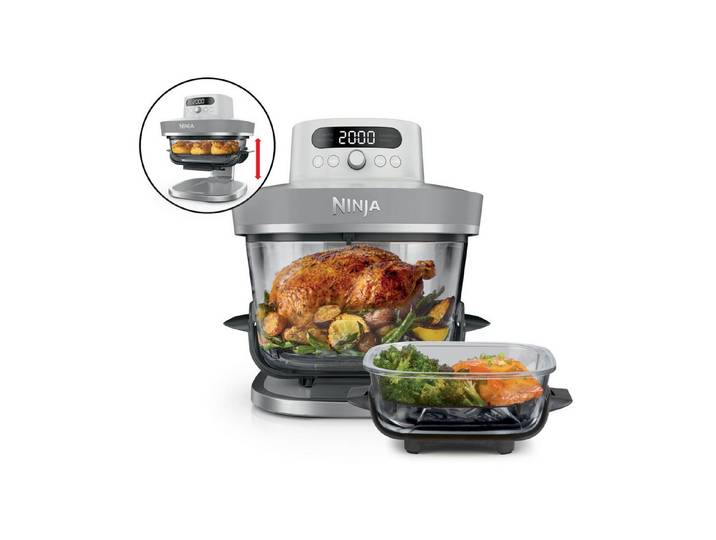 NINJA Fritteuse AS090EUWH, 5,7 L XL Glas-Heißluftfritteuse mit 5 Programmen
