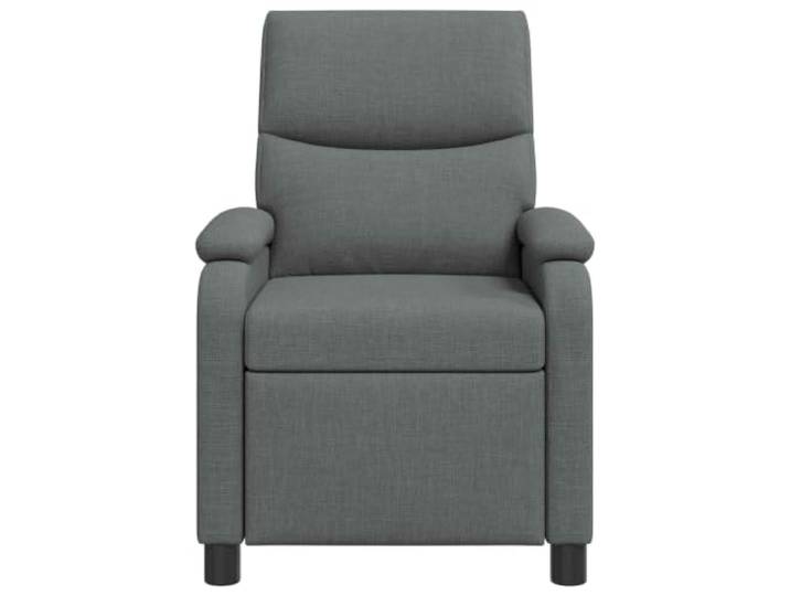 Recliner Sessel Dunkelgrau mit Stoff, Verstellbar 115-160 Grad Metallrahmen, Ingenieurholz, Schaumstoff und Faser, einfache Wartung, für Wohnzimmer und Büro