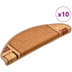 vidaXL Stufenmatten Selbstklebend 10 Stk. 65x21x4 cm Beige