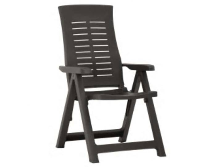 vidaXL Verstellbare Gartenstühle 2er set Kunststoff Anthrazit, Rechteckig, 67x106x59 cm, Gartenmöbel, Gartensessel, Gartenstühle
