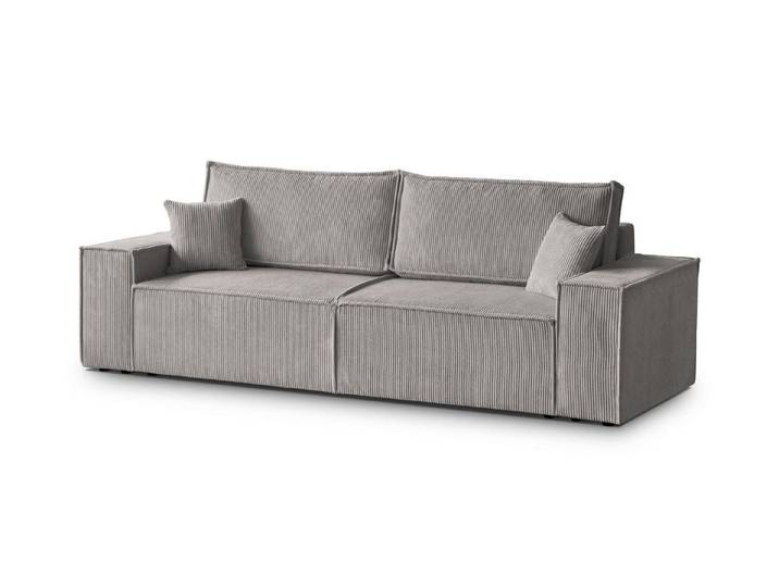 MOEBLO Sofa GENUA, – Stilvolles Design, Schlaffunktion und Stauraum für Ihr Zuhause, Couch Polstermöbel Sitzmöbel Wohnzimmermöbel 3-Sitzer-Sofa Stoffsofa, Haustierfreundlicher Stoff, robuste Konstruktion, -(BxHxT):257x85x102 cm