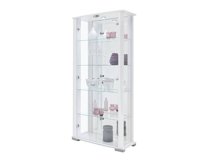 Vitrine Nysa 86 x 178 x 38cm Blanc/Blanc brillant