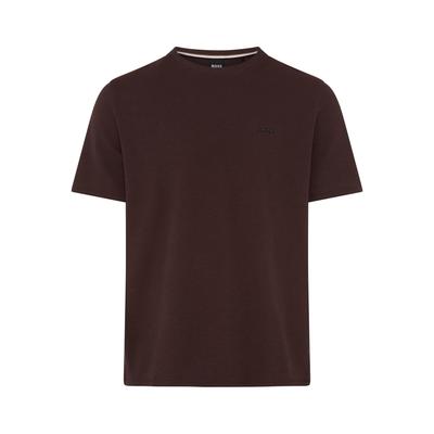 Pyjamaoberteil BOSS "Waffle T-Shirt", Herren, Gr. M, braun (schwarz braun 204), Obermaterial: 60% Baumwolle, 40% Polyester, regular fit, Rundhals, Shirts