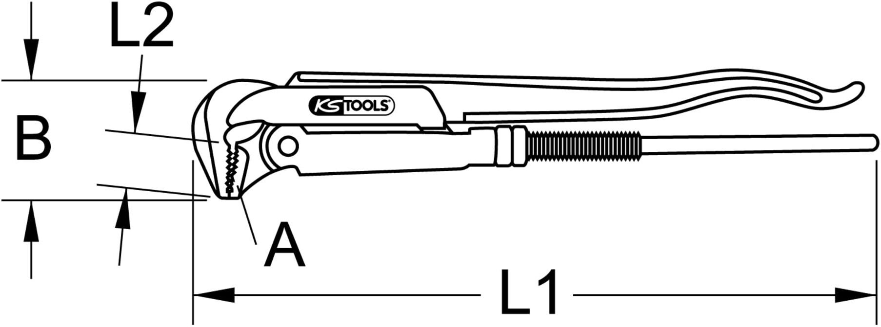 KS Tools BERYLLIUMplus Rohrzange, schwedisches Modell 2" (962.4016)