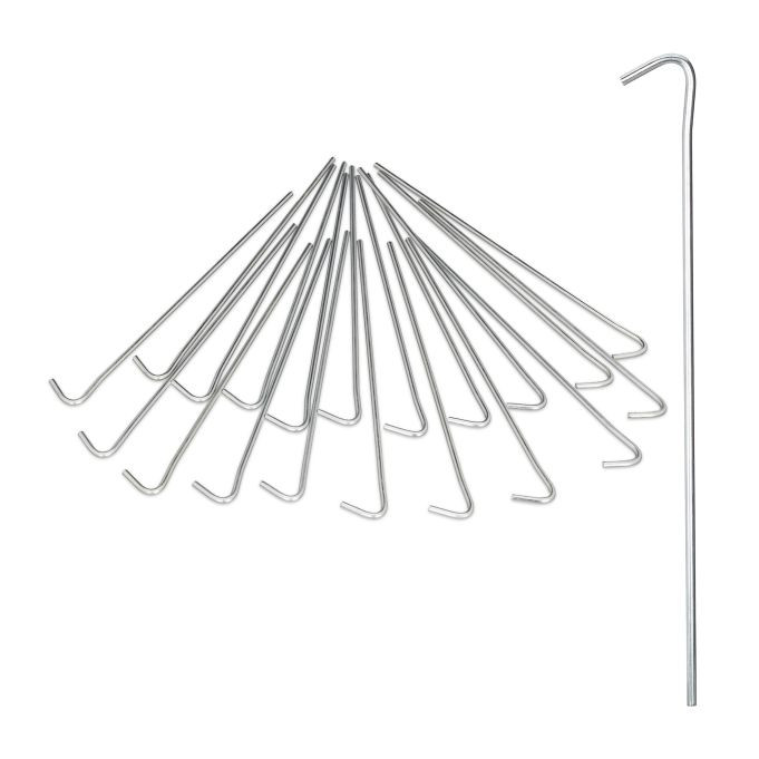 Relaxdays 200x tentharing van staal in zilver, Lengte: 22 cm