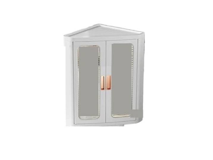 UALXPAO Waschbecken-Tischschrank Badezimmer-Eckregal mit Dreiecksnaht(White-1 layer)