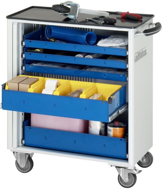 Chariot à outils Rau avec 5 tiroirs métal LxPxH 725x400x860mm (02-7265.11)