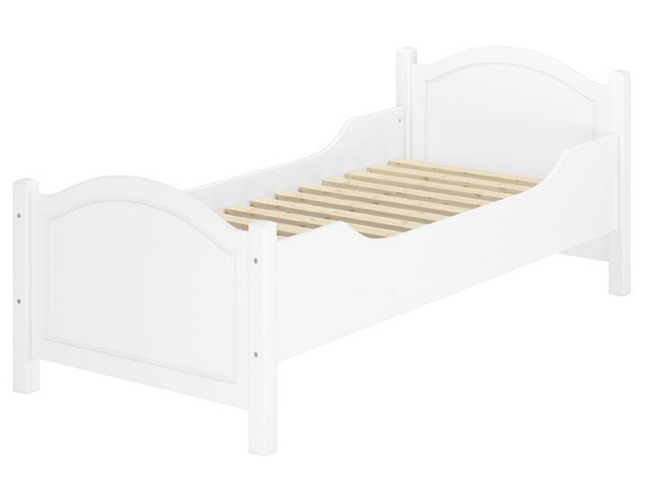 Weißes Seniorenbett 100 x 200 cm Extra Hoch Einzelbett Kieferholz