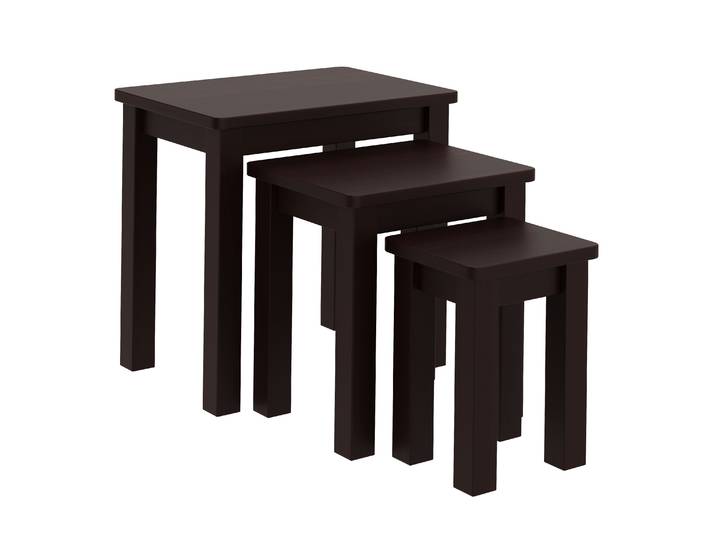 Beistelltisch Holz LUIGI 3-teilig dunkelbraun