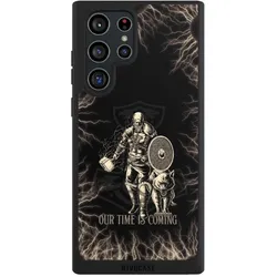 Nivocase Handyhülle für Samsung Galaxy S22 Ultra Hülle NIVOpure Case Schwarz Serienmotiv Vikings Wikinger (Samsung Galaxy S22 Ultra), Smartphone Hülle, Schwarz