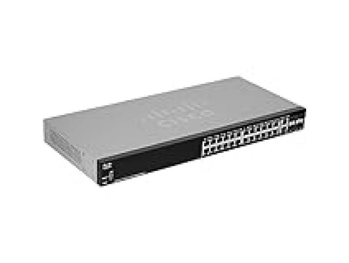 Cisco 250 Series SF250-24 - Commutateur - Intelligent - 24 x 10/100 + 2 x SFP Gigabit combiné - Montable sur Rack Noir