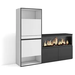 SKRAUT HOME Schuhschrank, Raumsparschrank, 167x35x145 cm, Schlafzimmer, Raum, XXL Elektrokamin, Modern Style, Weiß _ 482_49