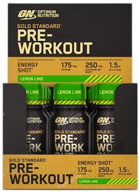 Optimum nutrition on gold stand pre workout shot 12x60ml lemon lime