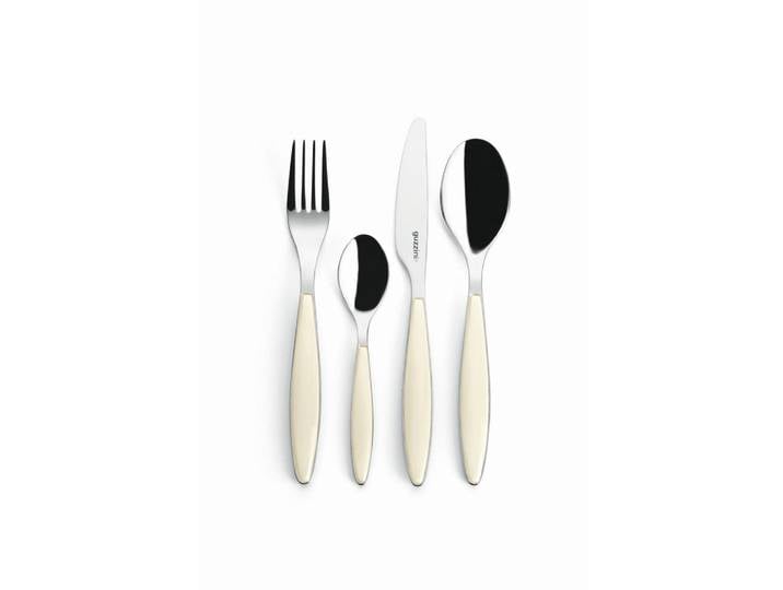 Guzzini Besteckset Feeling, Weiß, Metall, Kunststoff, 24-teilig, 7.5x25.5x15.8 cm, Made in Italy, lebensmittelecht, Essen & Trinken, Besteck, Besteck-Sets