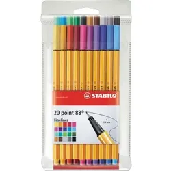 Fineliner point 88 8820 0,4mm farbig sortiert 20er-Pack