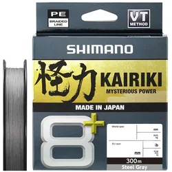 Shimano Kairiki 8+ 300m 0.16 mm 11,1kg Steel Grey Geflochtene Angelschnur
