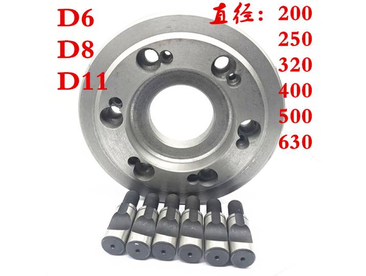 Tour D6 D8 D11, mandrin à trois mâchoires, connexion à bride de type D, plaque de Transition D6 D8 D11, vis de biellette de direction semi-cylindrique