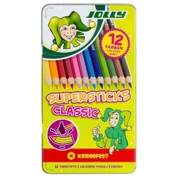 JOLLY 12er-Pack Buntstifte »SUPERSTICKS CLASSIC KINDERFEST« grau