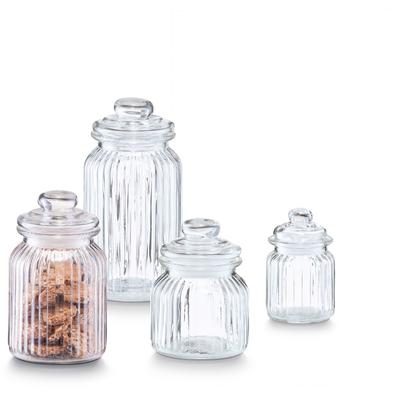 Vorratsglas ZELLER PRESENT "Nostalgie", transparent, Lebensmittelaufbewahrungsbehälter, nostalgisches Design