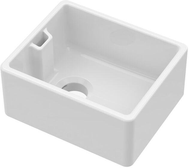 Nuie Single Bowl Farmhouse Kitchen Sink White 460mm L