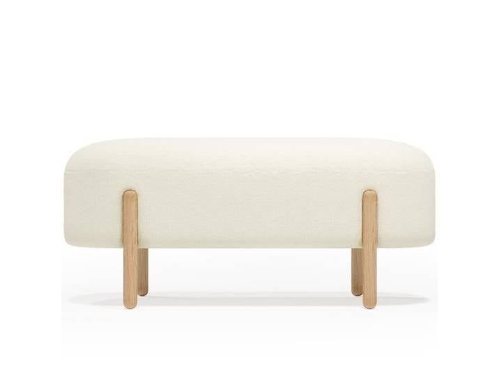 Banc tapissé en bouclé - Round Blanc