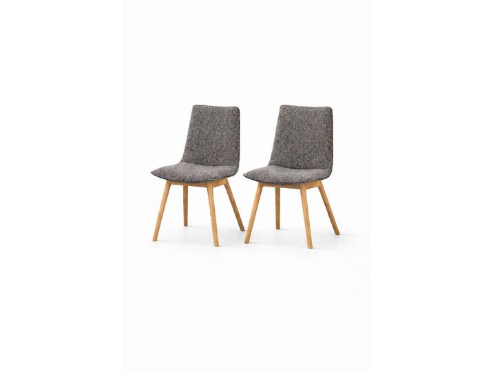 4-Fußstuhl OTTO HOME Ramon , grau (braun rumi 9, eiche natur), B:46cm H:89cm T:57cm, Holzwerkstoff, Massivholz, Polyester, Stühle, mit Massivholzbeinen, verschiedenen Farben und Stoffe