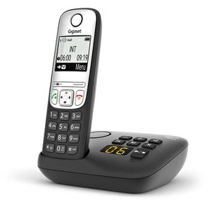 Gigaset Telefon A690A, schwarz, schnurlos, mit Anrufbeantworter