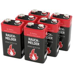 Ansmann Rauchmelderbatterie 9 V Block-Batterie Alkali-Mangan 9 V 6 St. 1525-0001
