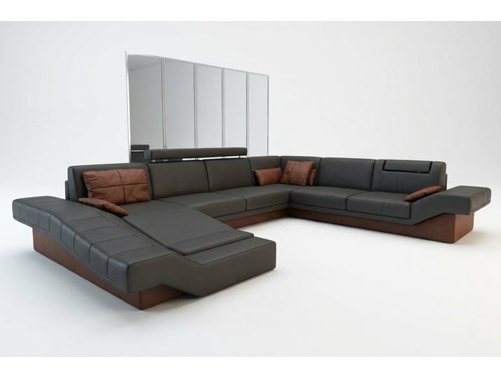 JVmoebel Wohnlandschaft Space Style Ledersofa mit USB-Anschluss und modernem Design, Made in Europa