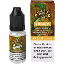 Mangabeys 10ml 20mg NicSalt by Twelve Monkeys MHD 30-06-2026