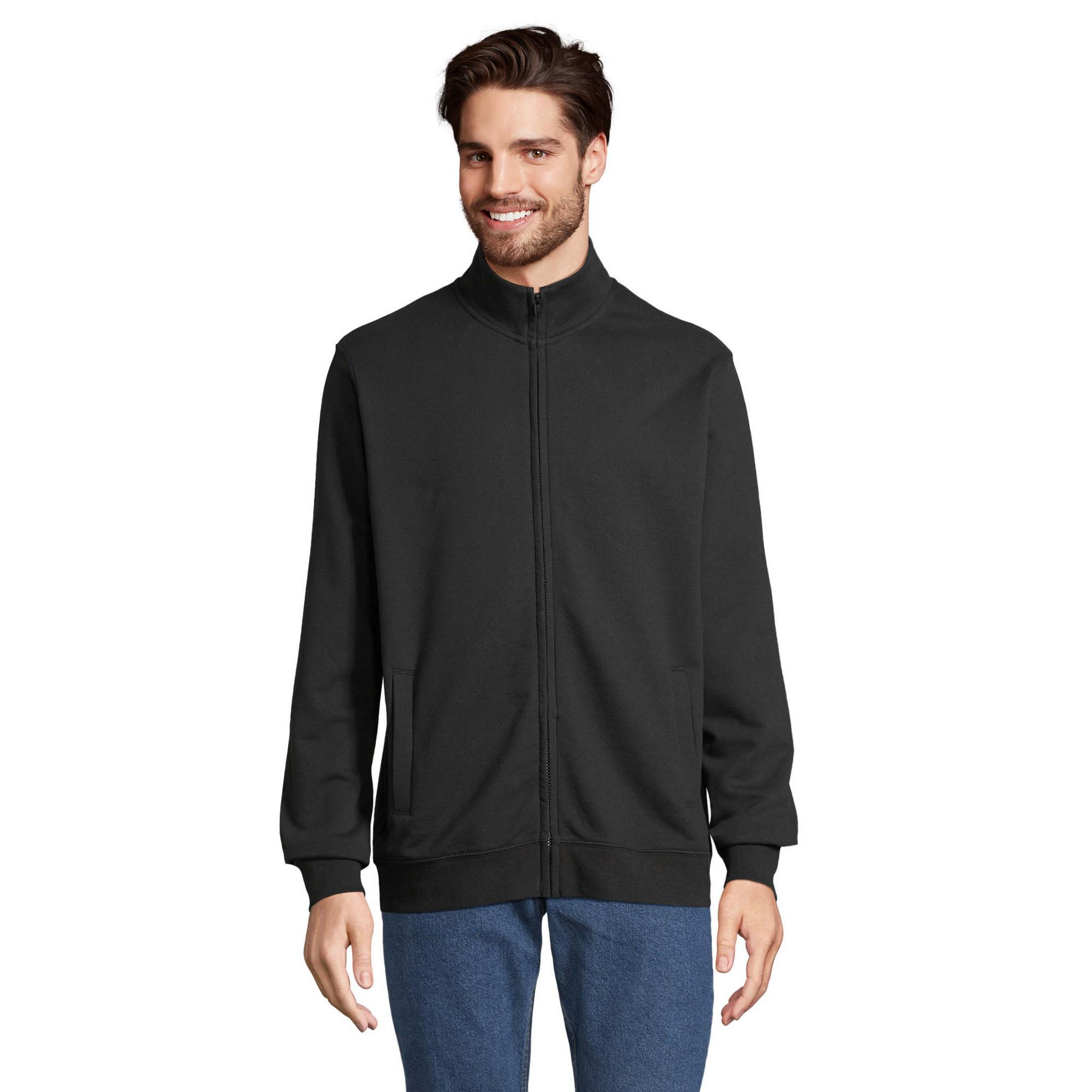 SOLS Cooper Full Zip jas voor volwassenen (Zwart)