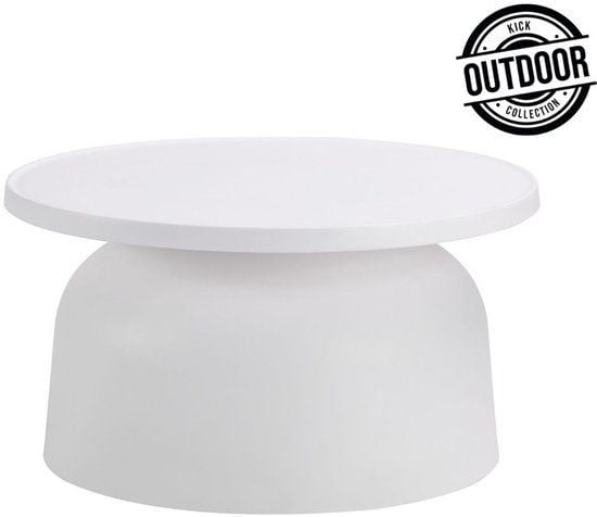 Kick Elio bijzettafel - rond - wit - kunststof