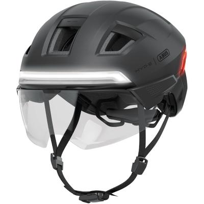 Fahrradhelm ABUS "HYP-E ACE" Gr. M, grau (grau (volcano titan)), Helme, M Kopfumfang: 54cm - 58cm